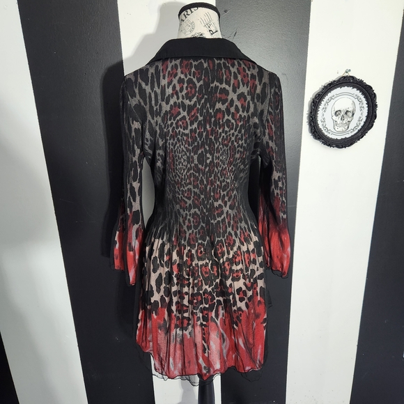 Red Leopard Mesh Top - Picture 7 of 9